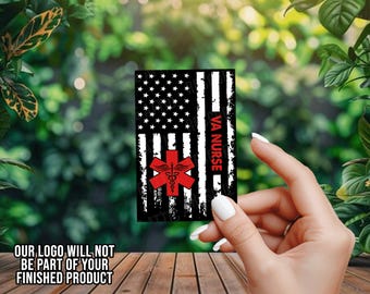 VA Nurse Distressed Flag - Nurse Decal - RN - EMS - Vinyl Sticker - Window Decal - Car Decal - Window Sticker