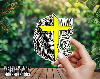 Man of Faith - 911 Dispatcher - Thin Yellow Line - Vinyl Decal - Window Decal - Car Decal - Window Sticker