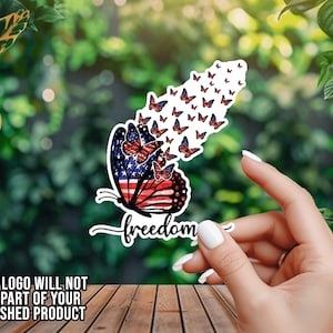 American Flag Butterfly Freedom - American Flag - Vinyl Decal - Window Decal - Car Decal - Window Sticker