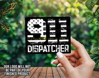 911 Dispatcher - Thin Yellow Line - Vinyl Decal - Window Decal - Car Decal - Window Sticker