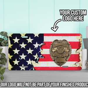 Customized American Flag Vanity Tag - Patriotic Gift - US Flag - Veteran - American Pride