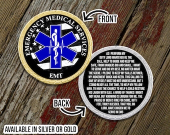 EMT Prayer Challenge Coin - Emergency Services - First Responder - Personalized Gift - Department Gifts - Company Gift