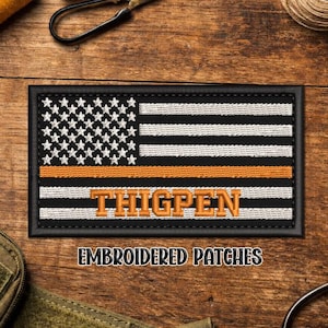 Personalized SAR Flag Patch – Custom Embroidered Search and Rescue, Thin Orange Line
