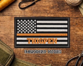 Personalized SAR Flag Patch – Custom Embroidered Search and Rescue, Thin Orange Line