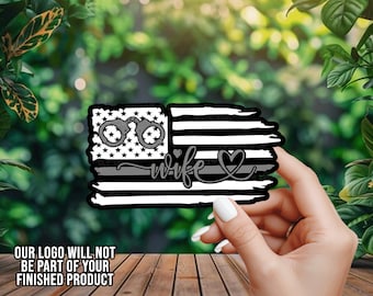 Corrections Officer Wife Thin Line Flag - Corrections Wife - LEO - Vinyl Decal - Window Decal - Car Decal - Window Sticker