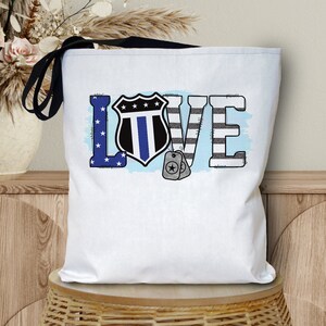 Blue Line LOVE Tote Bag
