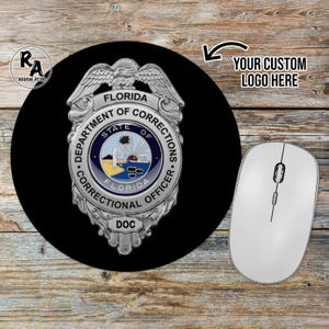Custom Logo Corrections Mousepad – Correctional Officer Gift, CO Desk Accessory, Prison Guard Office Decor, CO Academy Graduation Gift