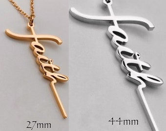 FAITH Cross necklace in rose gold silver or gold, 2 sizes, Christian womans gift, religious gift, Christian birthday, woman cross necklace