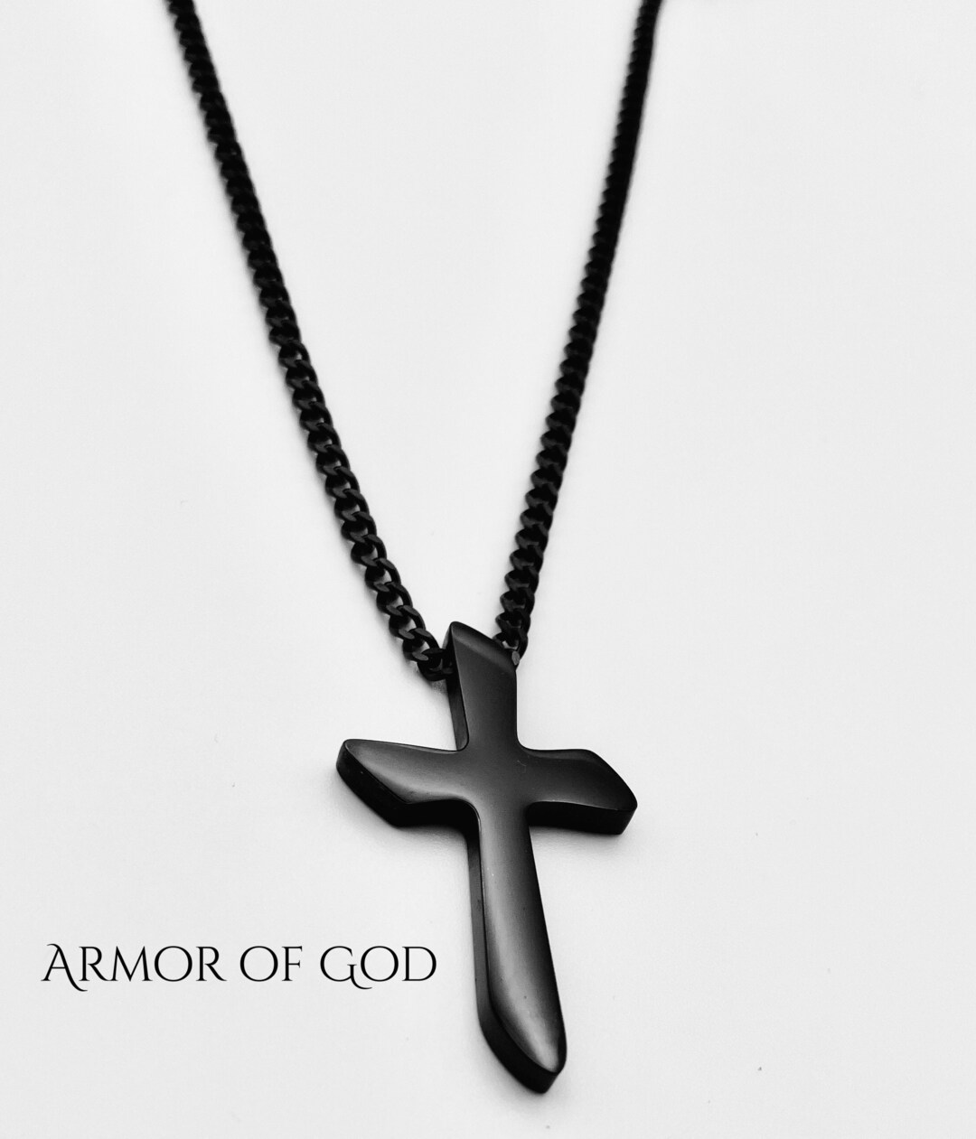 Men's Cross Necklace , Religious Men's Gift,cross Necklace Man,black