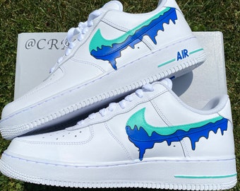 air force 1 custom drip blue