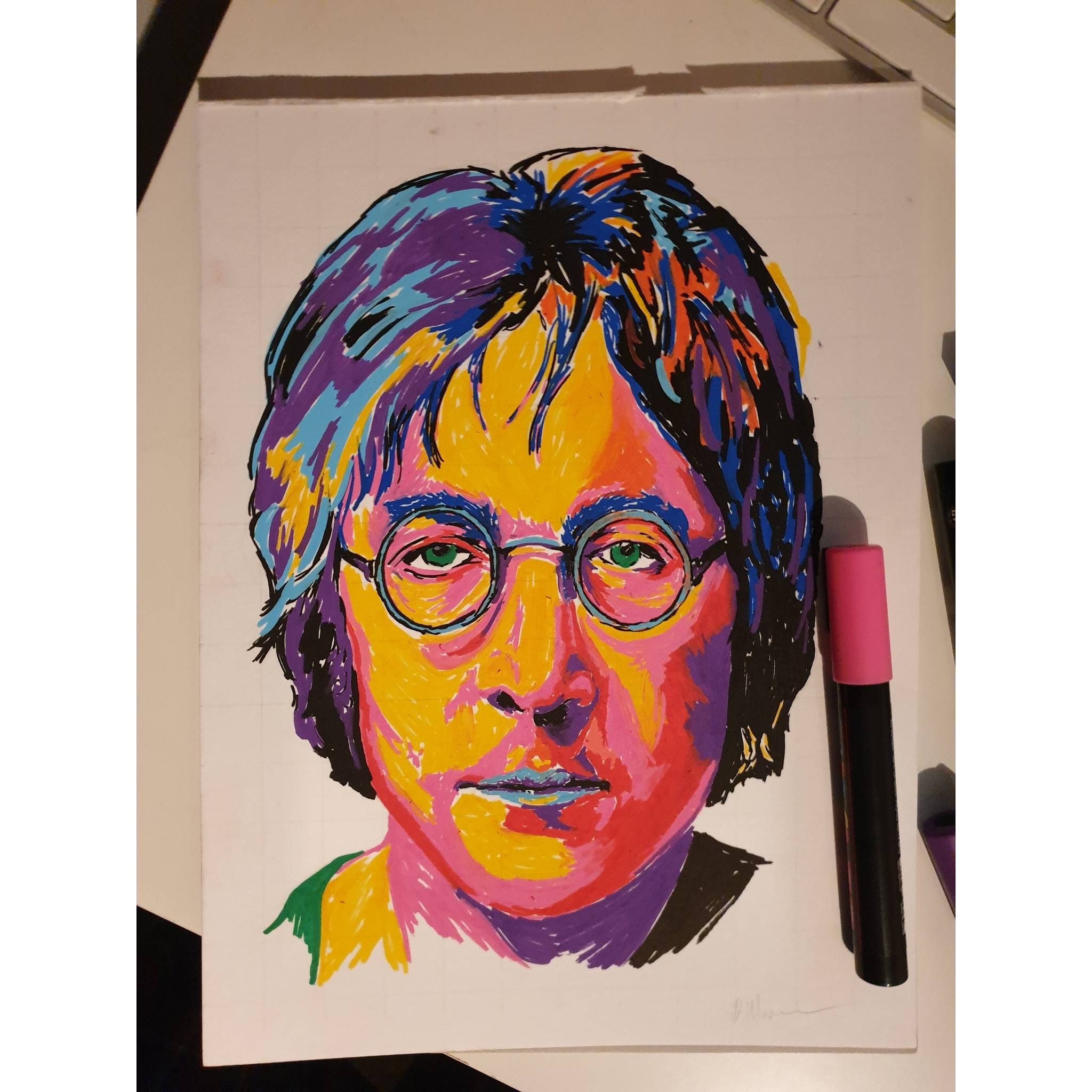 John Lennon Posca Pen Portrait 