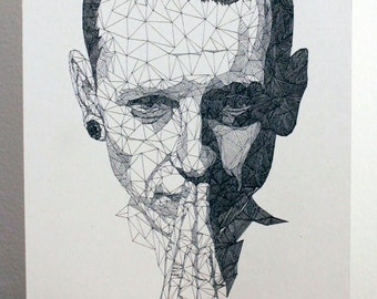 Chester Bennington Triangulierung Wand Illustration.