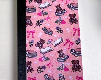 Mini Bears and Books Pink Composition Notebook, 120 Pages, Holographic, College Ruled, Pocket Journal