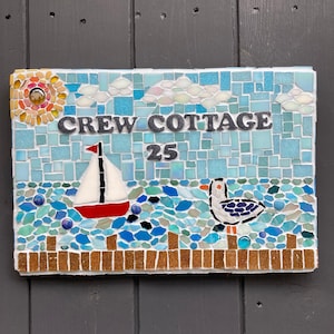 Mosaic House Number Sign: Custom Garden Decor