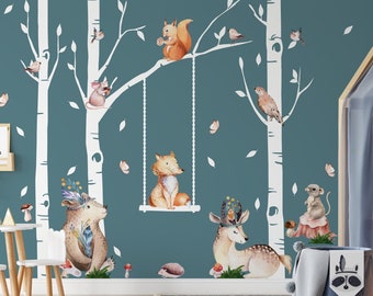 Forest wall stickers for children animals in the forest decoration