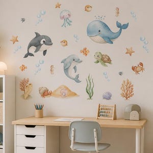 Wandtattoos mit Meeresmotiven: Nemo-Wal, Wanddeko mit Meerestieren