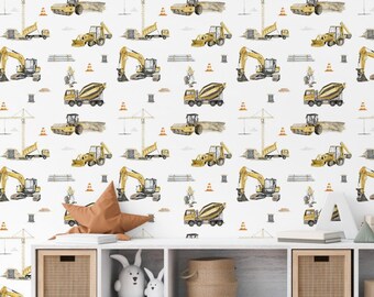 Wallpaper for Young Operators: Excavators, Cranes and a Repeating Theme