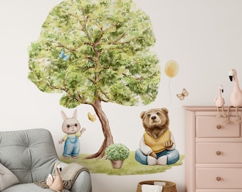 Wall stickers for children, TEDDY BEAR, balloon, butterflies, tree