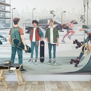 Carta da parati SKATE PARK per adolescenti