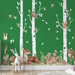 LAS wall stickers forest deer trees squirrel owl image 2