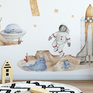 Space Wall Decal, Nursery Space Decals, Space Wall Stickers Space Stickers Rocket Stars Astronaut Monster Bild 2