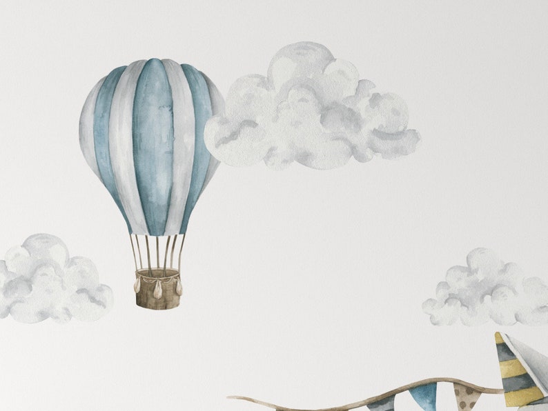 Stickers muraux avions ballons et nuages pour chambre d'enfant image 4