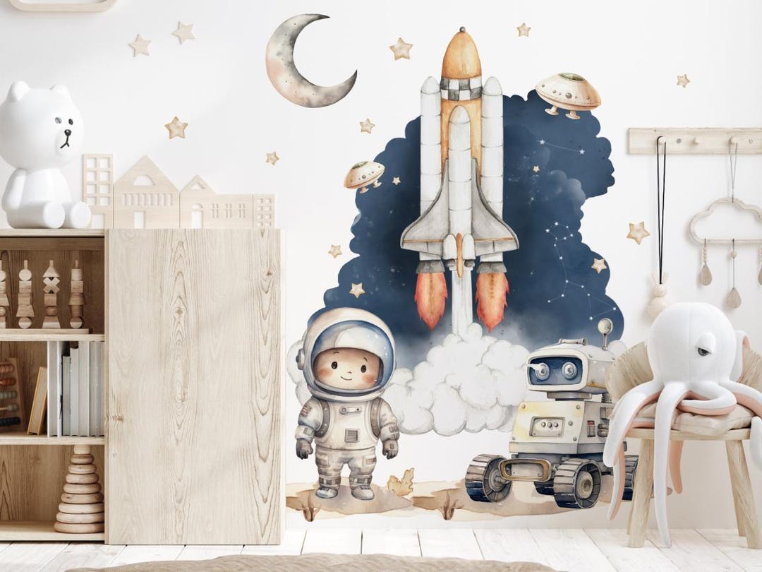 SPACE Stickers for Kids Room Wall Stickers Astronaut Planets Stars ...