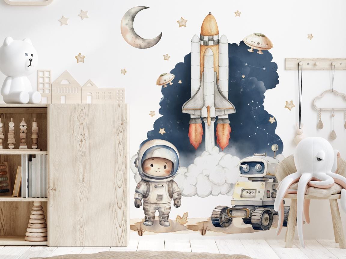 SPACE Stickers for Kids Room Wall Stickers Astronaut Planets Stars ...