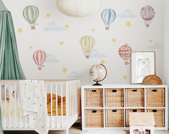 Wall stickers balloons clouds and stars colorful balloons