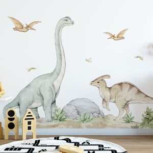 Naklejki na ścianę DINOZAURY brontosaur XL for kids t-rex dinosaur on the wall zdjęcie 3