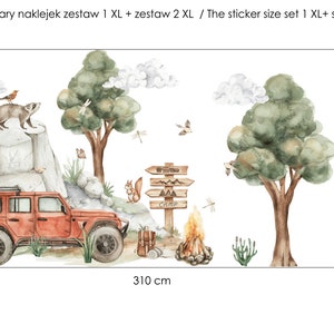 Wandaufkleber für ein Jungenzimmer, Jeep, Geländewagen, Bäume, Wald, Tiere, XL-Wandaufkleber Kinderzimmer Bild 9