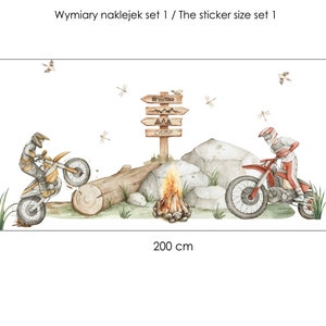 Motorfietsen CROSS muurstickers voor jongenskamer, bossticker, kinderkamer wanddecoratie Set 1