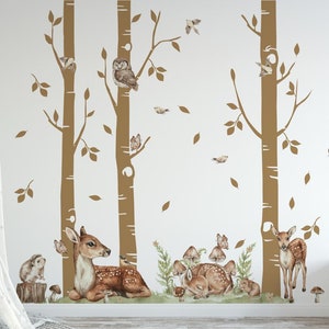 LAS wall stickers forest deer trees squirrel owl image 4