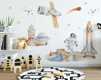 Space wall decal, Nursery space decals, Space wall stickers Space stickers rocket stars astronaut monsters