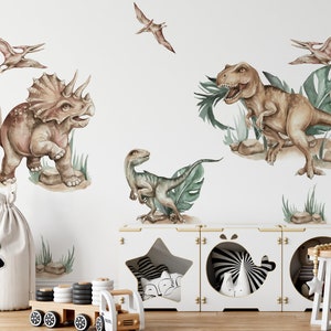 Dinosaur wall stickers, DINO T-REX set of stickers for kids