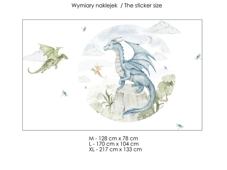 Dragons Nursery Wall Stickers Circle Clodus - Etsy