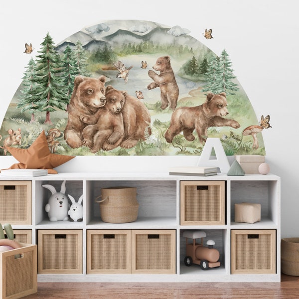 Forest woodland nursery wall decals Wandtattoo Waldtiere Wandaufkleber