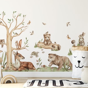 Forest wall stickers for children BIG SIZE XXL teddy bear, deer, rabbit, forest