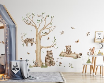 Adesivo murale famiglia orso per cameretta Adesivi foresta ORSI