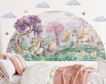 Wall stickers for girls room Magical fairytale world of unicorns
