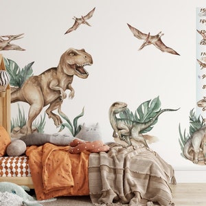 Measuring cup of height wall sticker DINOSAUR DINO brontosaur