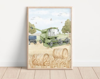 Wall poster HARVEST on a grain farm