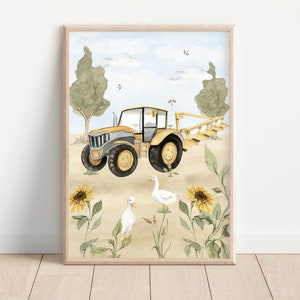 Poster da parete TRATTORE AGRICOLO TRATTORE sul campo