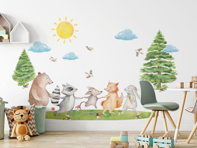 Wall Stickers Forest sticker set woodland Etsy