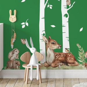 LAS wall stickers forest deer trees squirrel owl image 3