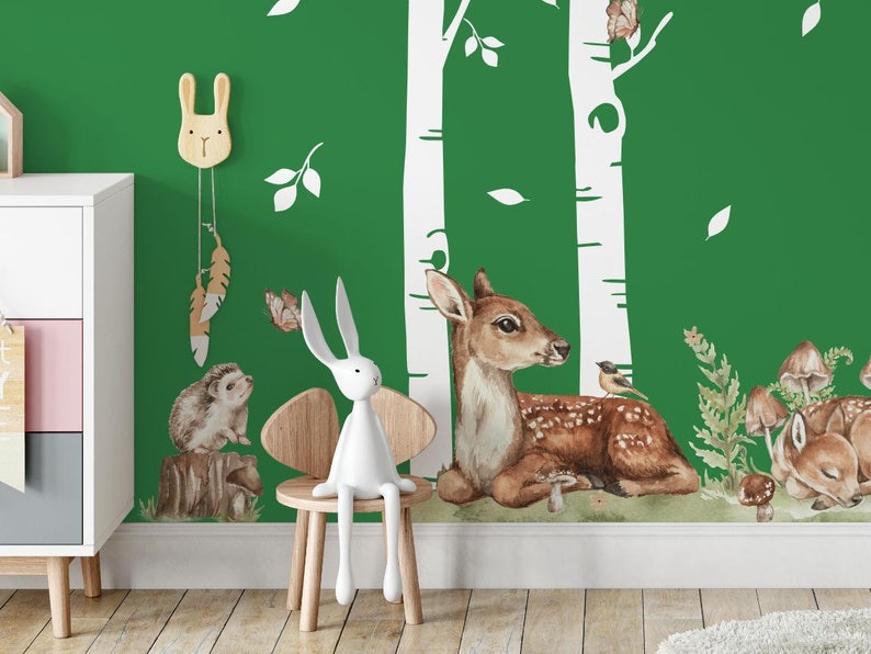 LAS wall stickers forest deer trees squirrel owl image 3