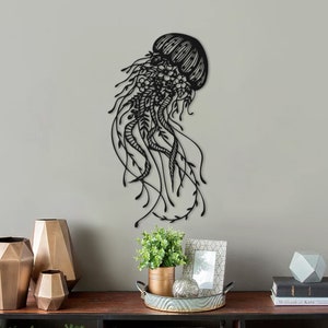 11,000 sales.  Jellyfish Metal Wall Art, Metal Wall Decor, Metal Wall Sculpture For Kitchen, Living Room, Office