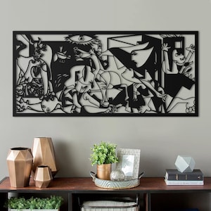 Arts muraux en métal Picasso de Guernica - décoration murale en métal, art mural en métal, art mural carte du monde, art en métal, cadeau de pendaison de crémaillère, tentures murales