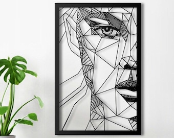 Woman Face Wall Art Etsy