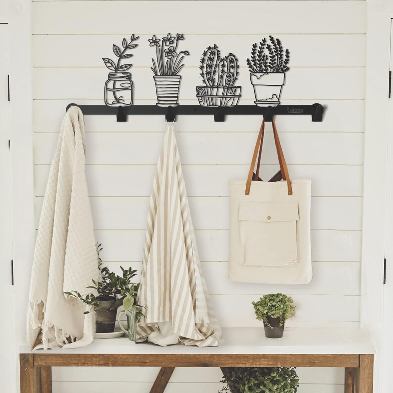 Wall Mounted Metal Peg Rail Coat Rack Coat Hook Towel Etsy